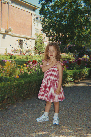Raspberry Check Isotta Dress
