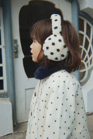 Polka Dot Sherpa Teddy Earmuffs
