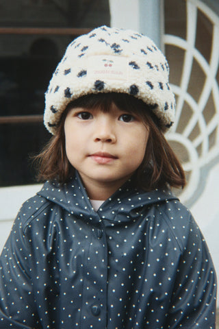 Polka Dot Sherpa Teddy Hat
