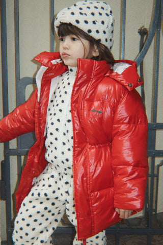 Polka Dot Sherpa Teddy Hat
