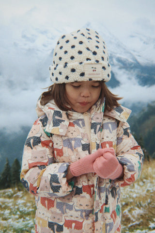 Polka Dot Sherpa Teddy Hat
