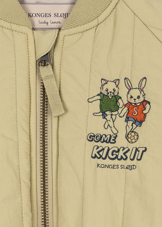 Pale Olive Green Embroidered Juno Bomber Jacket
