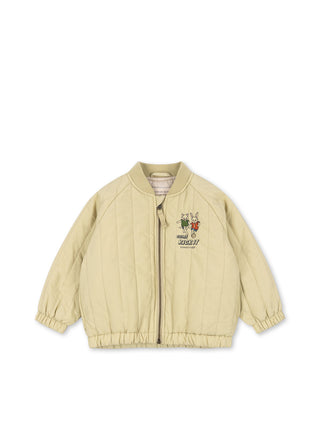 Pale Olive Green Embroidered Juno Bomber Jacket
