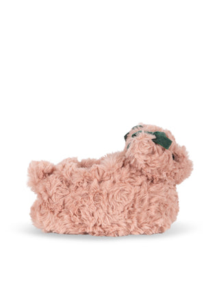 Dusty Pink Teddy Footie Slippers
