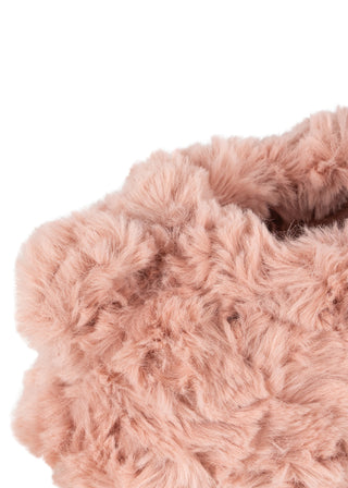 Dusty Pink Teddy Footie Slippers
