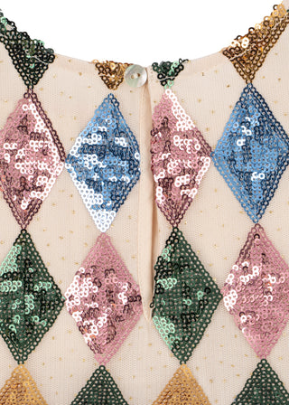 Yvonne Harlequin Sequin Dress
