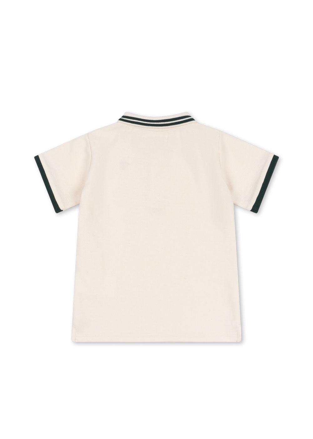 Lemon Embroidered Polo Shirt in Antique White