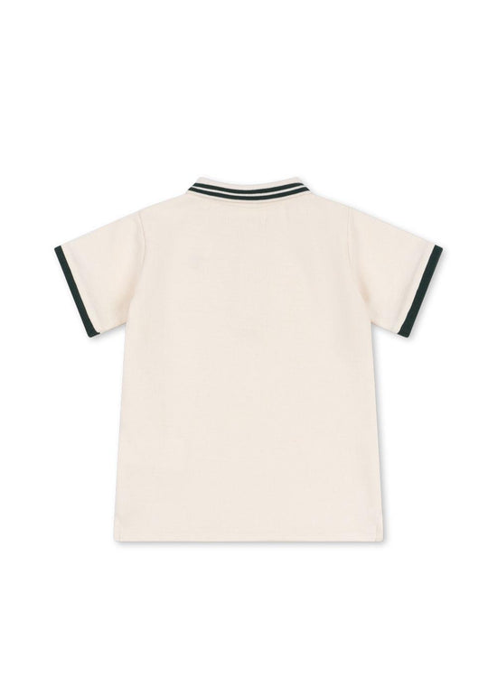 Lemon Embroidered Polo Shirt in Antique White